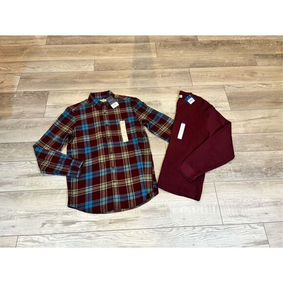 St. John’s Bay plaid flannel shirt with crew neck, thermal size S - Picture 1 of 12